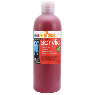 Crimson Red 500mL - FAS Student Acrylic Paint