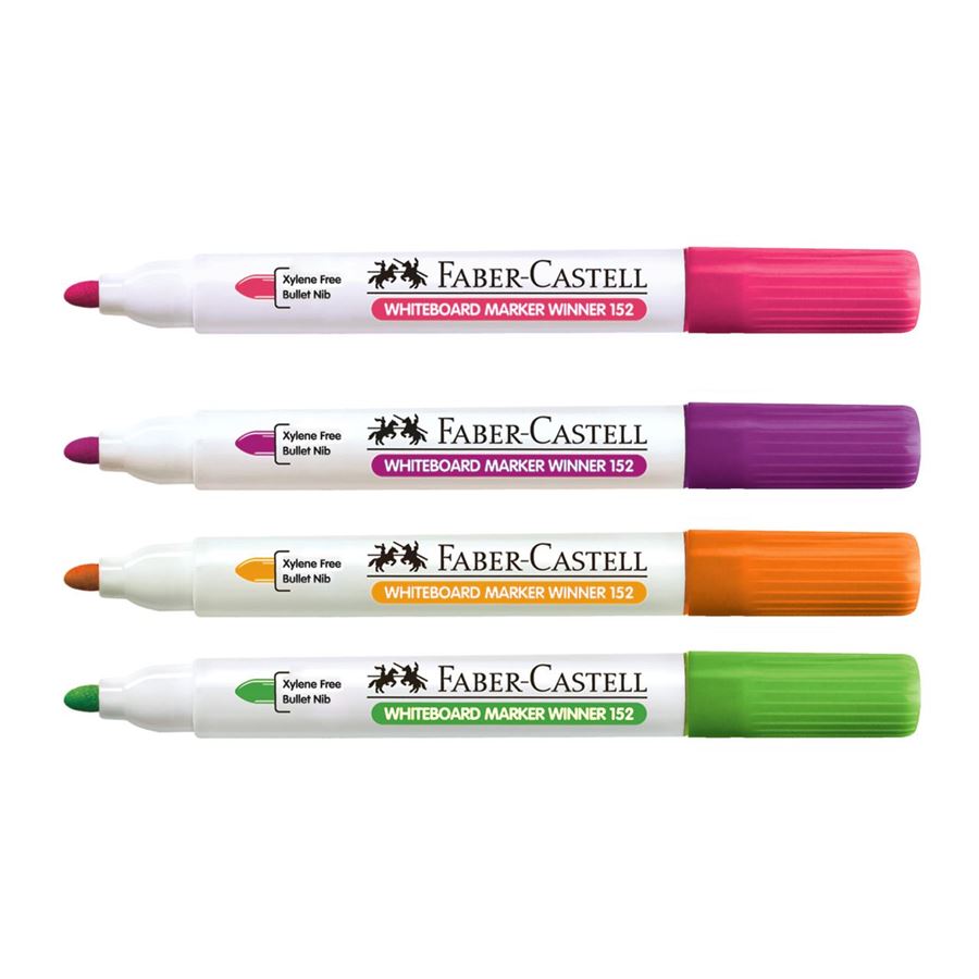 Set of 4 Pastel - Bullet tip - Faber Castell Whiteboard Markers