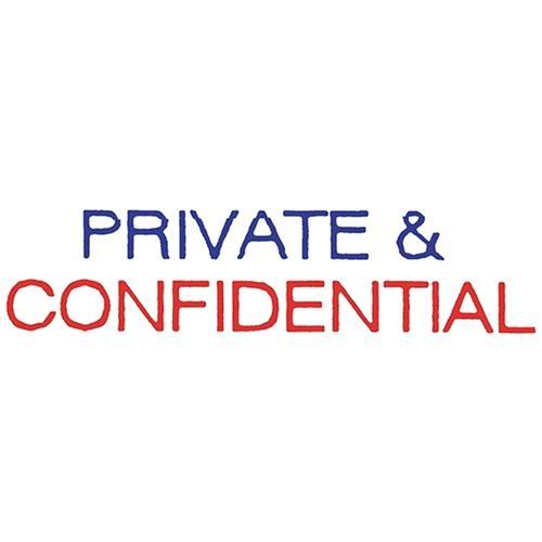 Self Inking Office Stamp - Private And Confidential Red