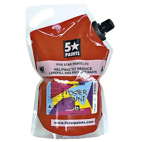 Brilliant Red 1.5L - Star Tempera Poster Paint Pouch