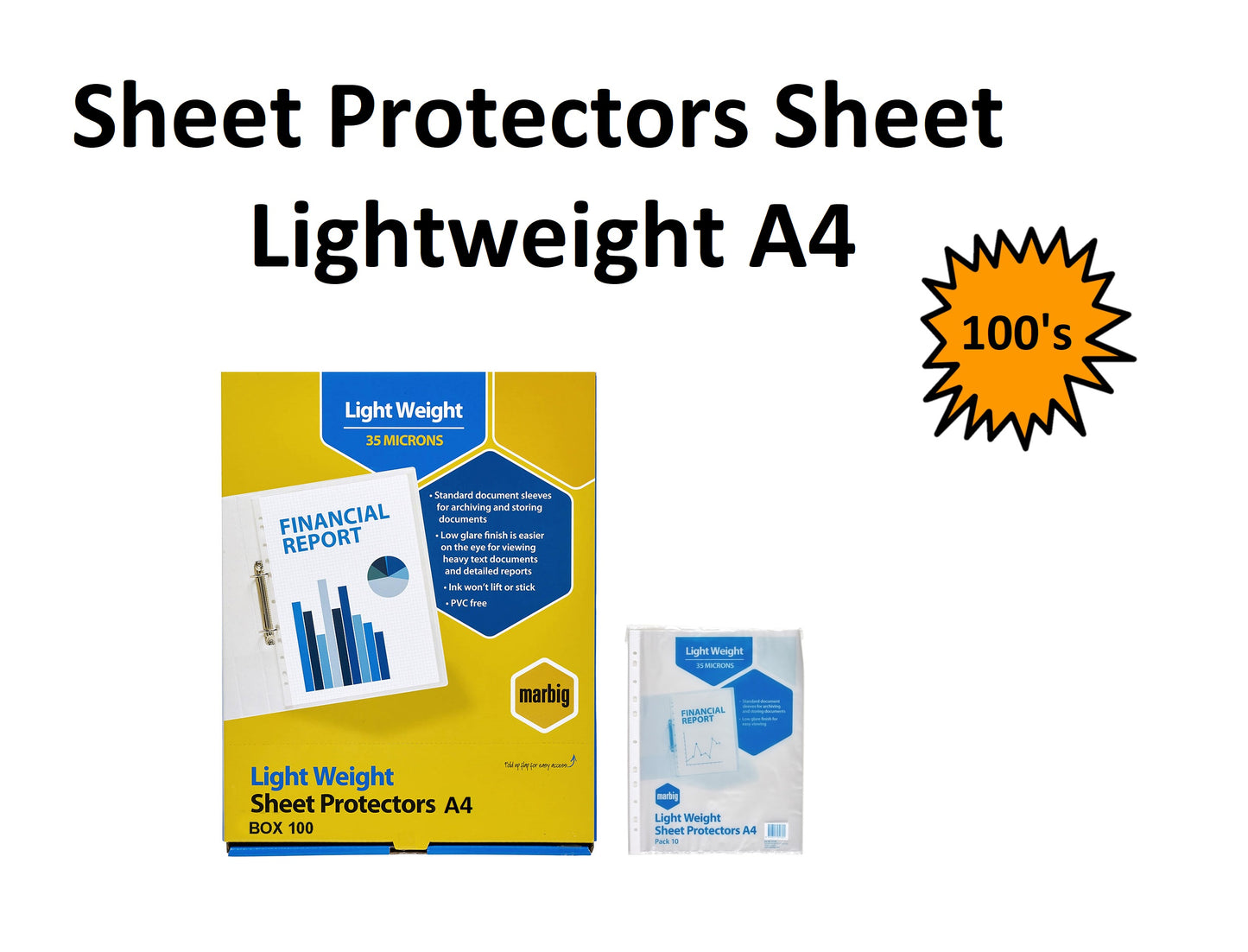 Box of 100 - Standard A4 Copysafe Pockets / Sheet Protectors