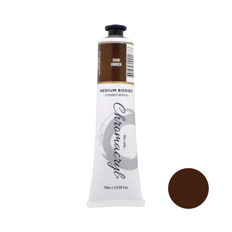 Raw Umber 75ml - Chromacryl Acrylic Paint