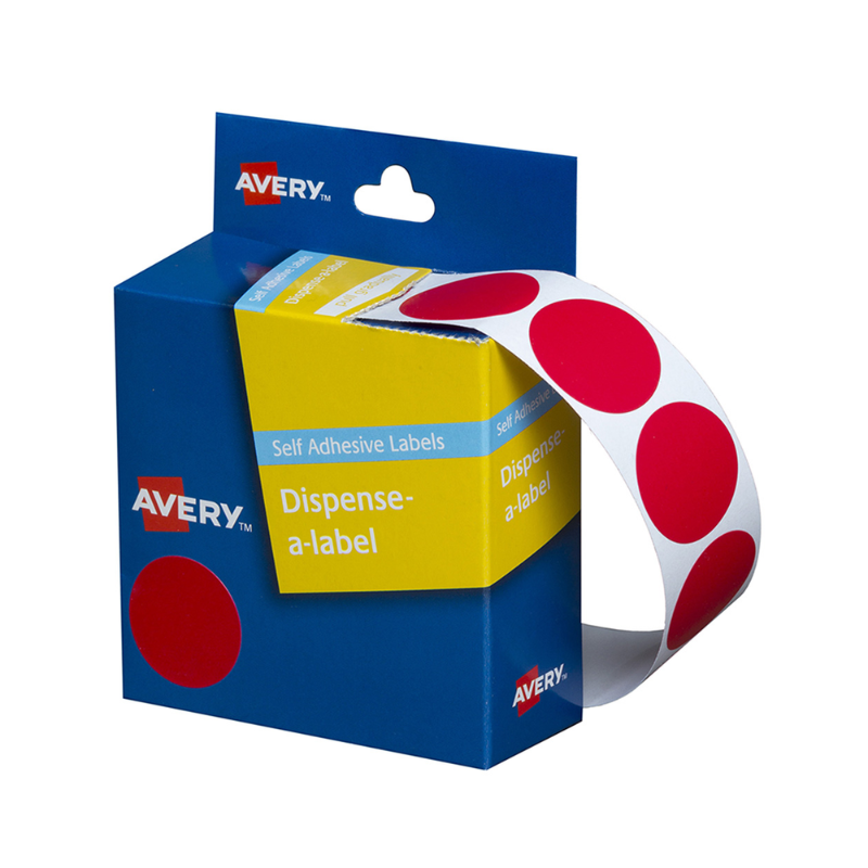 Red 24mm - Coloured Dots Label Dispenser