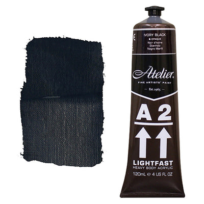 Ivory Black 120ml - Chroma A2 Acrylic Paint