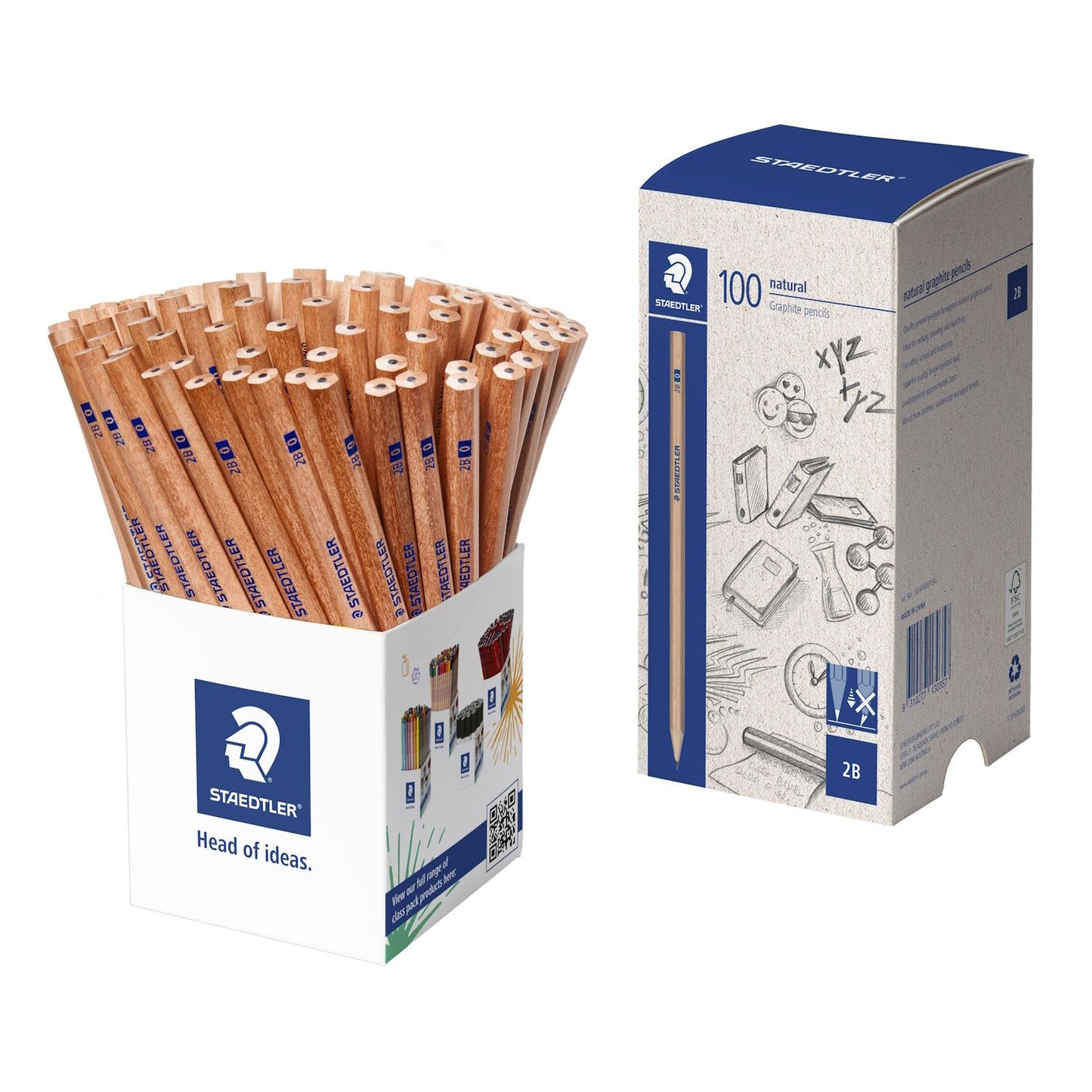 Staedtler Natural Pencils - 2B (Cup of 100)