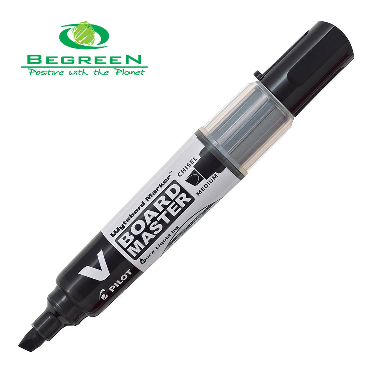 Black - Chisel tip Pilot BeGreen Whiteboard Marker