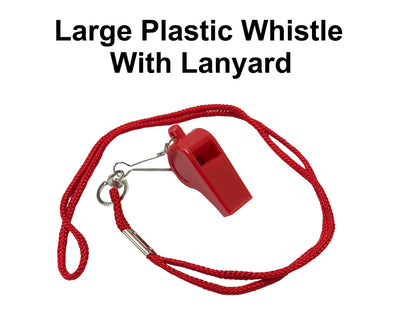 Whistle - Plastic with Lanyard - Large