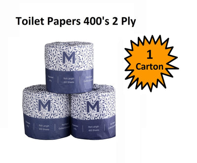Toilet Paper Tissue 400's 2 Ply - Carton