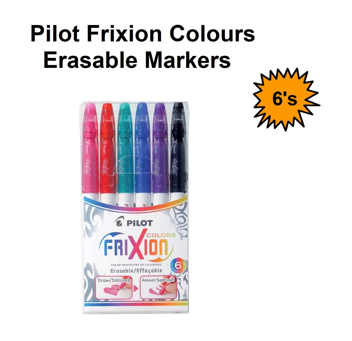 Set of 6 - Frixion Erasable Markers