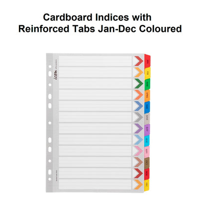 Jan-Dec - Heavy Duty Indices with Plastic Tabs