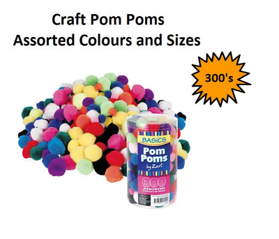 Pom Poms - Assorted - 300pcs