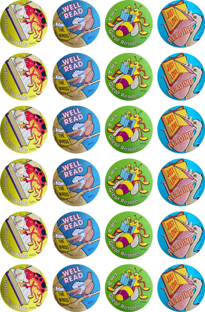 Bugs & Birds Reading - Metallic Merit Stickers (Pack of 96)