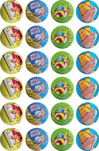 Bugs & Birds Reading - Metallic Merit Stickers (Pack of 96)