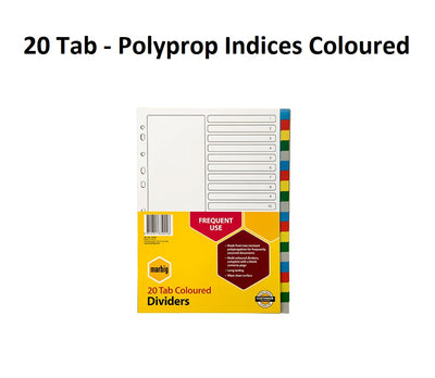 20 Tab - Polyprop Indices Coloured