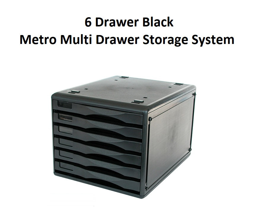 6 Drawer Black - Metro Multi Drawer Storage System