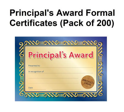 Principal's Award Formal - Certificates (Pack of 200)