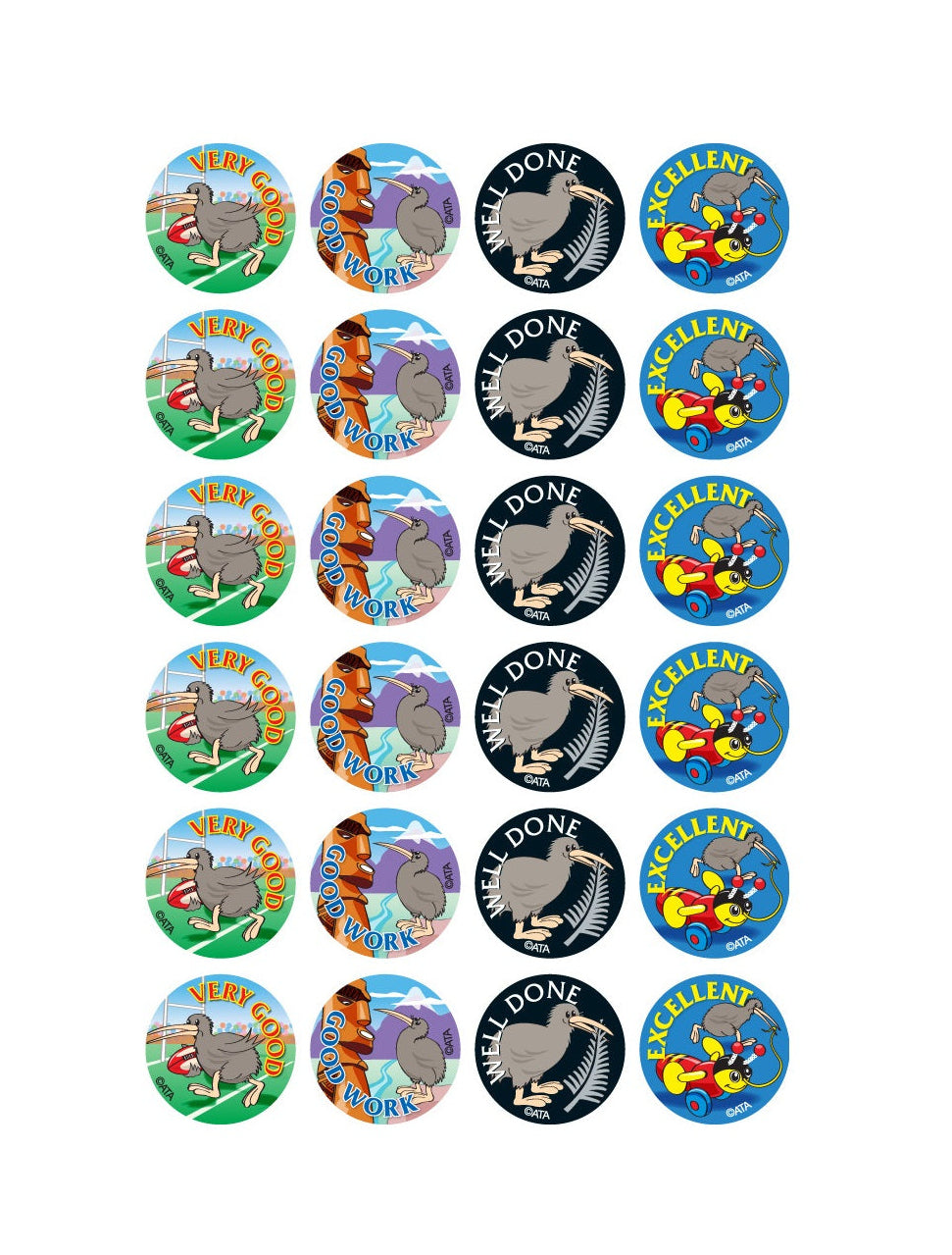 Kiwi Merit Stickers