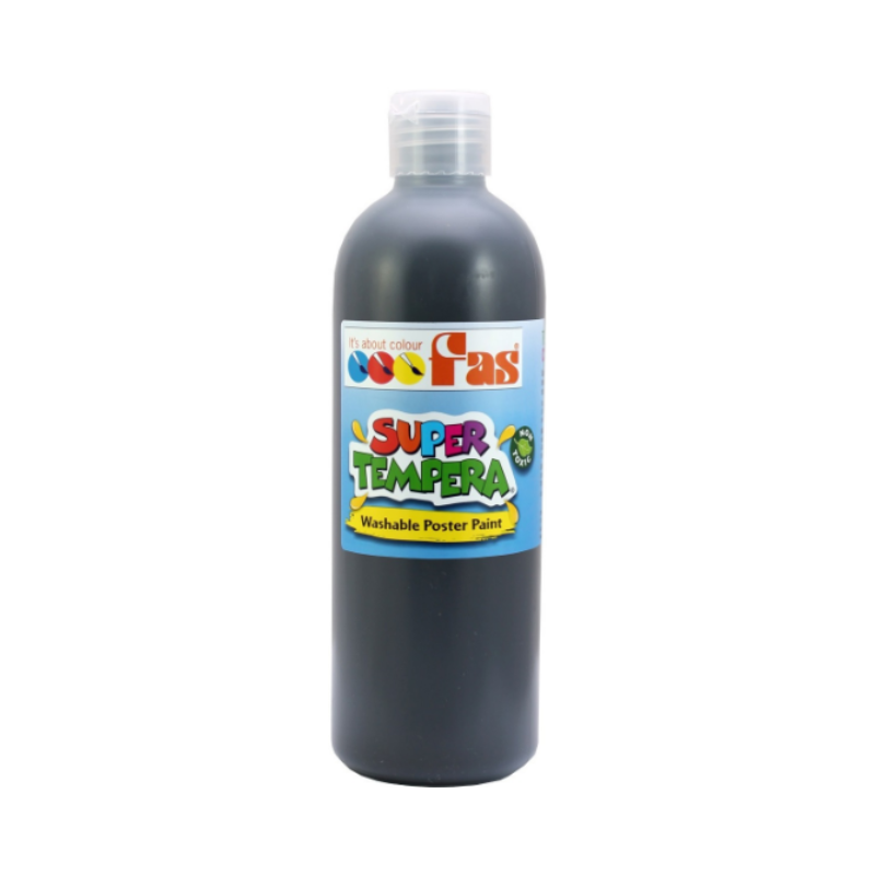 Black 500mL - FAS Super Tempera Poster Paint