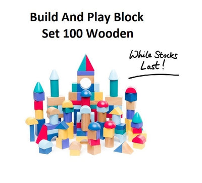 Build And Play Block Set 100 Wooden