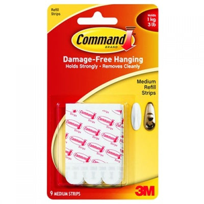 Command Refill Strips - Medium White (Pack of 9)