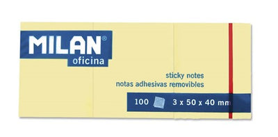 Yellow - Stick On Note Pad (38 x 50mm, 100 sheets)