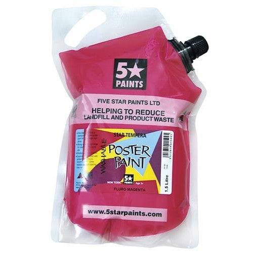 Fluoro Magenta 1.5L - Star Tempera Poster Paint Pouch
