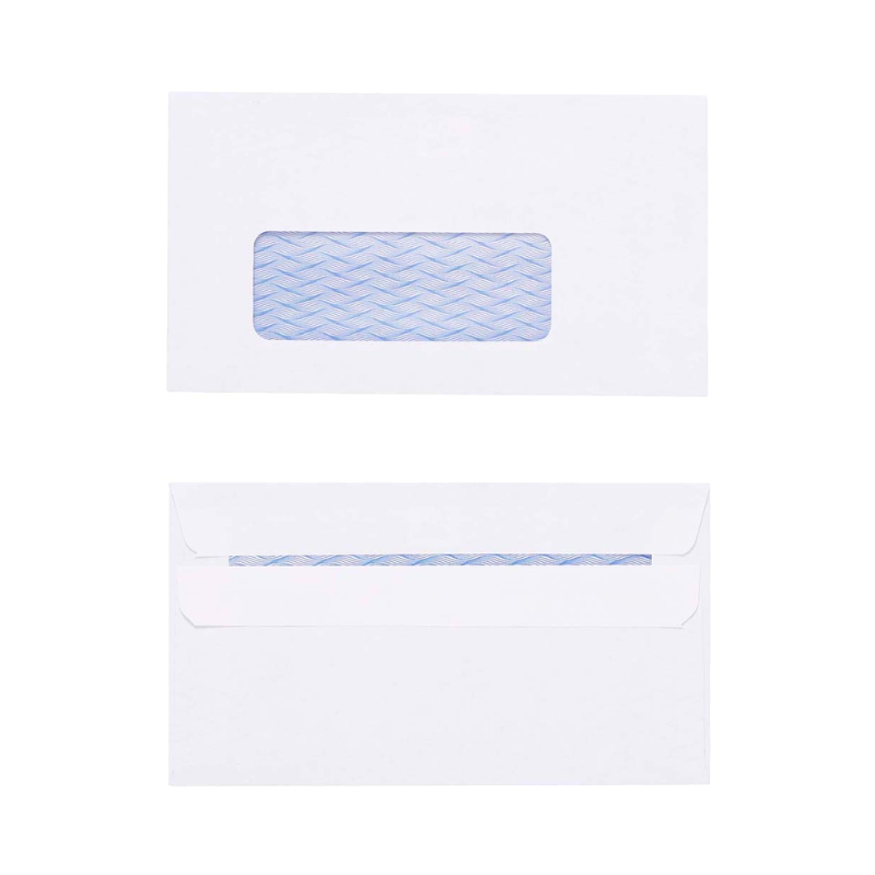 E13 Envelopes - White Window Self Seal - Box of 500