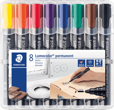 Set of 8 - Bullet Tip Staedtler Permanent Markers