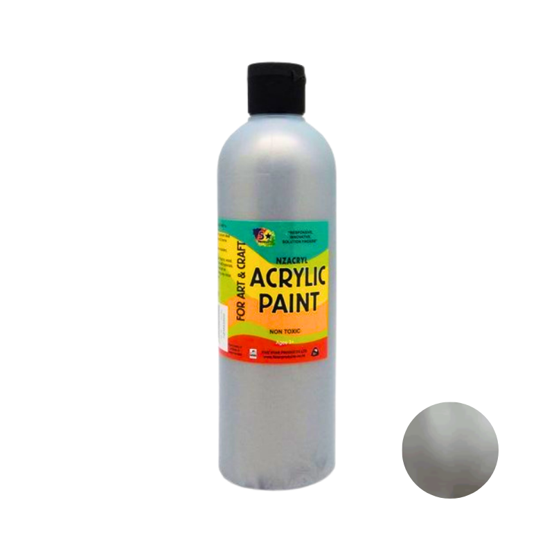 Metallic Silver 500mL - Metallic Acrylic Paint