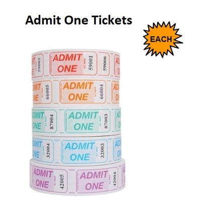 Admit One Tickets - Single Roll