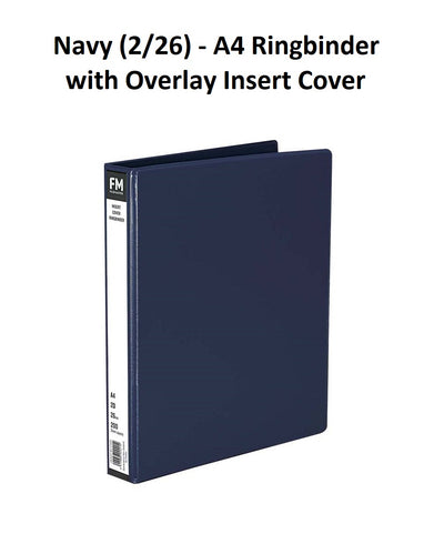 Navy (2/26) - A4 Ringbinder with Overlay Insert Cover