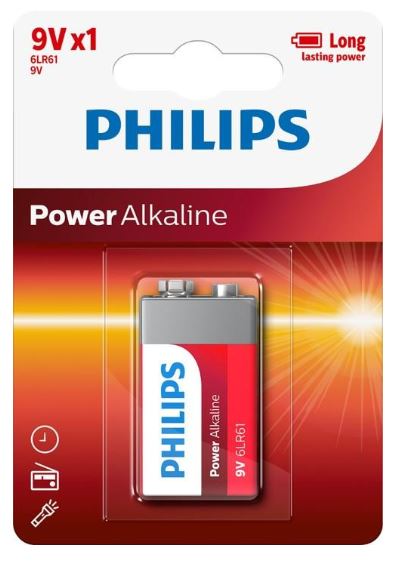 Philips Power Alkaline Battery - 9V (Single)