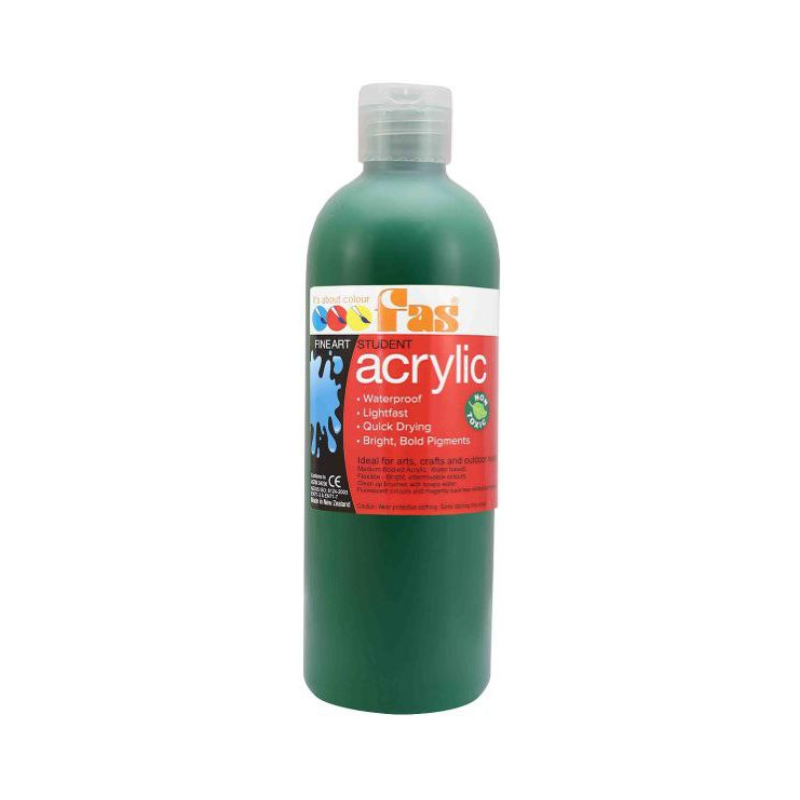 Green Dark 500mL - FAS Student Acrylic Paint