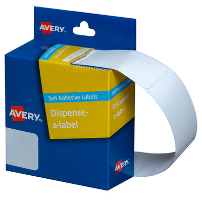 24 x 49mm - White Rectangle Labels Dispenser - 325's