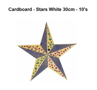Cardboard - Stars White - 30cm - 10's