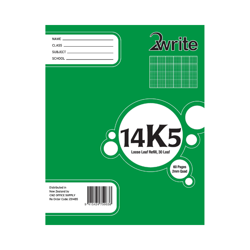 14K5 - Loose Leaf Refill - 2mm Quad/Graph