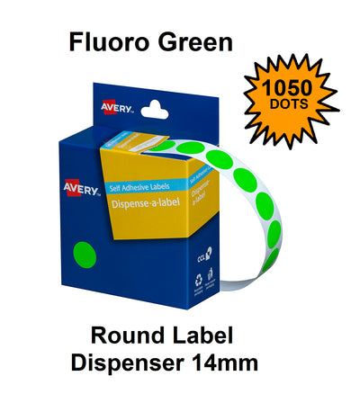 Light Green 14mm - Coloured Dots Label Dispenser
