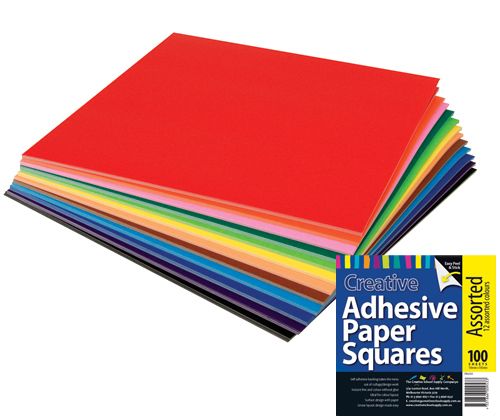 Adhesive Paper Squares - Assorted Colour - 150mm x 150mm