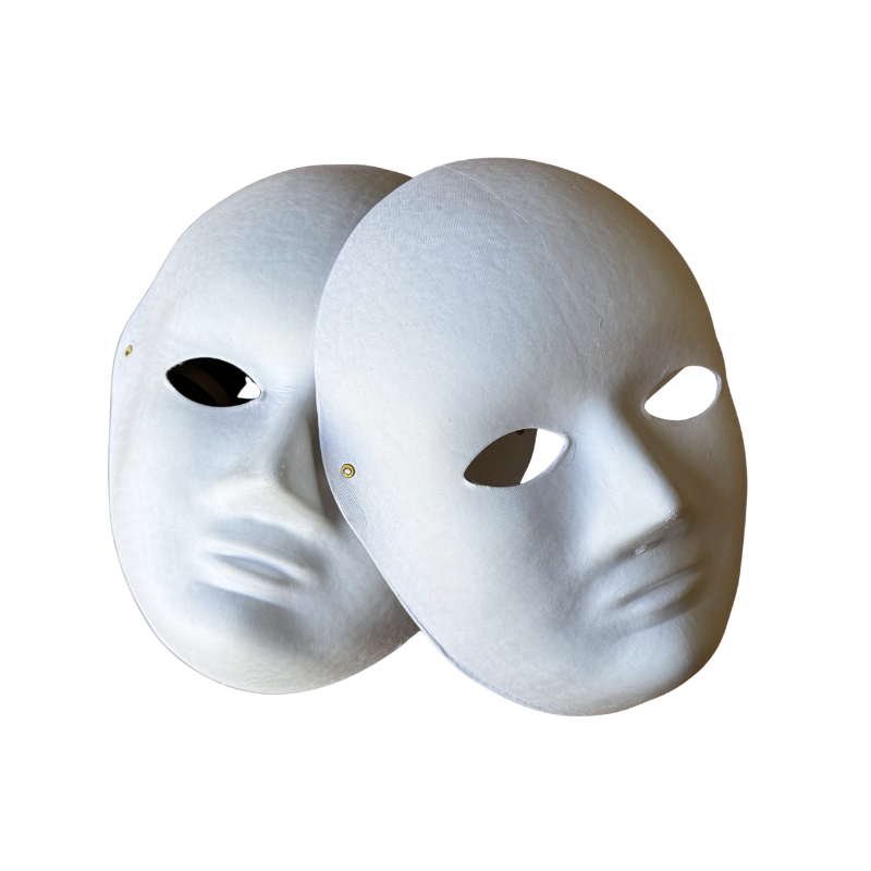 Masks - Full Face Papier Mache Masks (Pack of 24)