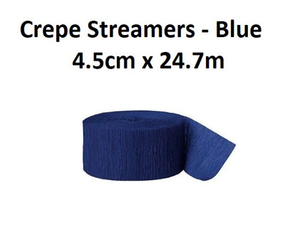 Crepe Paper Streamers - Blue