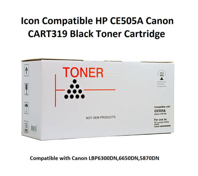 Icon Compatible HP CE505 /Canon CART319 Black Toner Cartridge