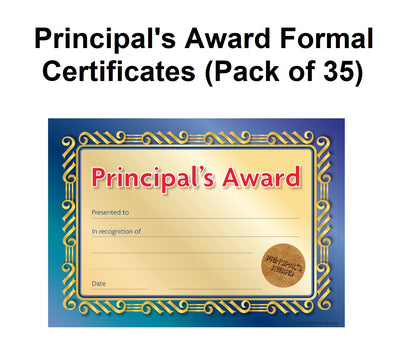 Principal's Award Formal - Certificates (Pack of 35)