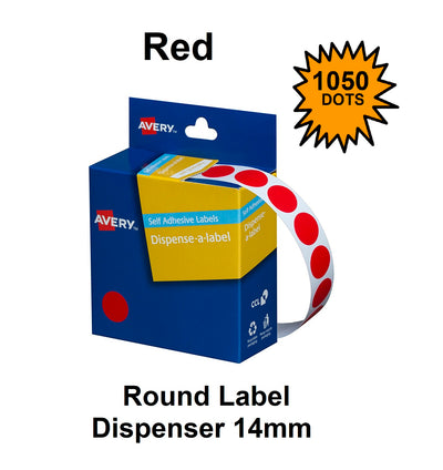 Red 14mm - Coloured Dots Label Dispenser