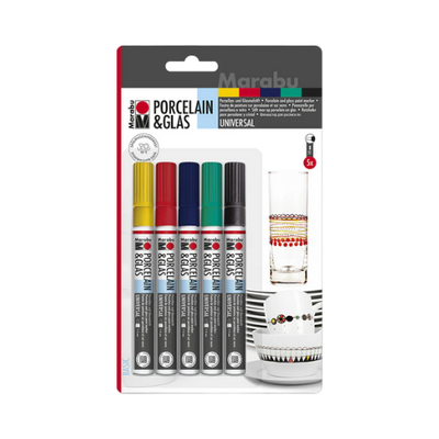 Marabu Porcelain & Glass Paint Markers (Set of 5)