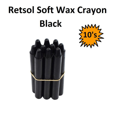Retsol Soft Wax Crayon - Black 10's