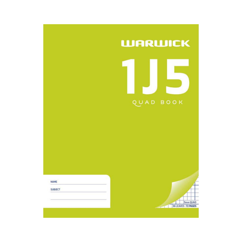 1J5 - Exercise Book - 5mm Quad (Warwick)