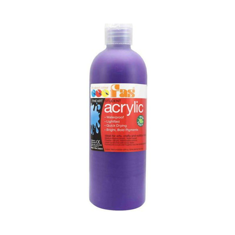 Violet (Purple) 500mL - FAS Student Acrylic Paint