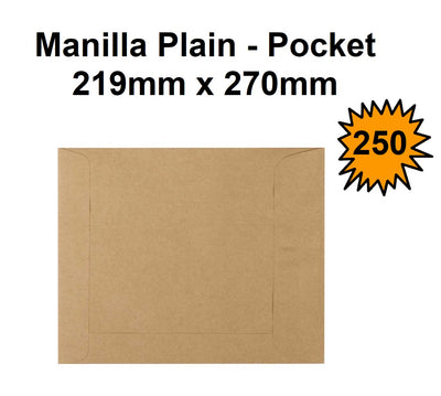 E27 Envelopes - Manilla Plain Pocket - Box of 250