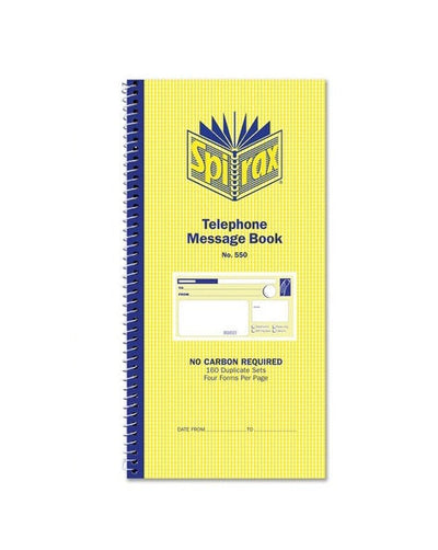 Spirax 550 Telephone Message Pad