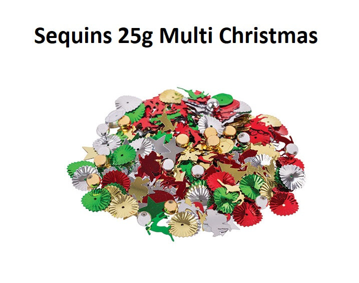 Christmas Sequins - Multi Shapes - 25gsm